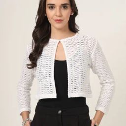 Style Quotient Women White Lace Cardigan-image-40