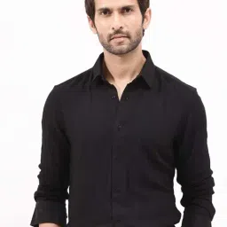 Rare Rabbit Black Regular Fit Textured Shirt-picture-6