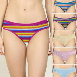AROUSY Multicolored Striped Hipster Panties - Pack Of 6-image-78