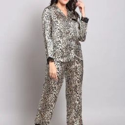 Pretty Loving Thing Multicolor Satin Printed Shirt & Pyjama Set-image-24