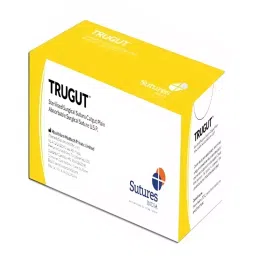 Trugut 12 Foils 4-0 USP 16 mm Yellow Plain and Chromic Absorbable Catgut Suture Box SN 4270-image-86
