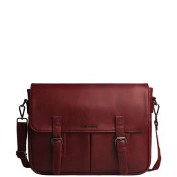 Gauge Machine Maroon PU Medium Laptop Messenger Bag-image-38