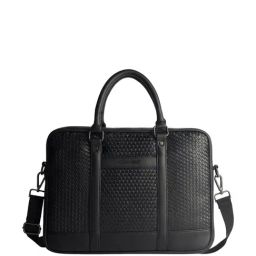 Gauge Machine Black PU Medium Laptop Messenger Bag-17