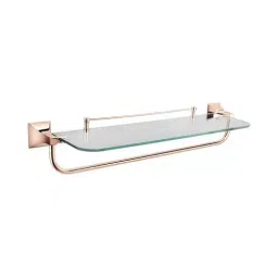 Somany Towel Rack Cum Shelf French Collection Giza Series Rose Gold Finish Glass and Metal Body Wall Mount, 272151340181-image-42