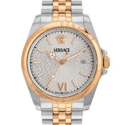 Versace Men Brass Dial & Stainless Steel Bracelet Style Straps Analogue Watch VE9H00824-picture-2