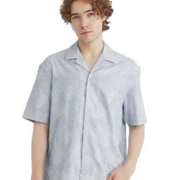 Rare Rabbit Blue Boxy Fit Abstract Shirt-image-64