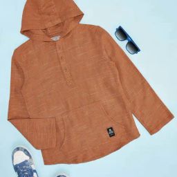 Pantaloons Junior Boys Burnt Sienna Cotton Solid Full Sleeves Shirts-image-88