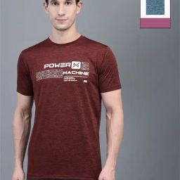 Force NXT Red & Blue Regular Fit Printed Sports T-Shirt - Pack Of 2-image-87