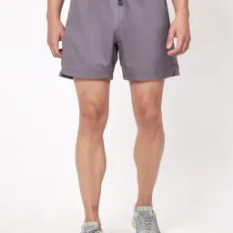 Dida Grey Polyster Regular Fit Solid Shorts-image-12