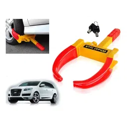 Auto Pearl Security Adjustable Anti Theft Yellow, Red Wheel Clamp Lock Compatible with Audi Q7-image-67