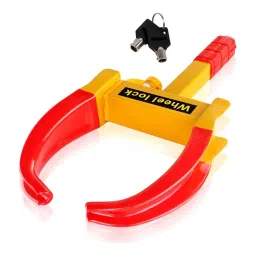 Auto Pearl Security Adjustable Anti Theft Yellow, Red Wheel Clamp Lock Compatible with Tata Safari-image-78