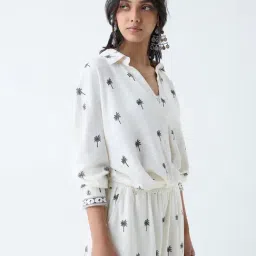 LOV by Westside Off-White Tropical-Inspired Linen-Blend Shirt-picture-43