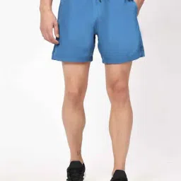 Dida Blue Polyster Regular Fit Solid Shorts-image-89