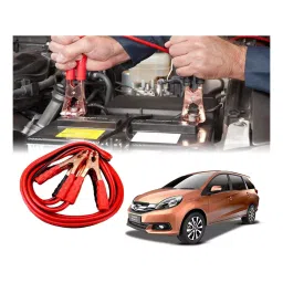 Auto Pearl 2.29 m (7.5 Ft) 500 A Heavy Duty Booster Anti Tangle Battery Jumper Cable for Honda Mobilio (Pack of 2)-11