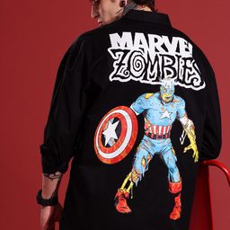 MARVEL STREET Printed Drop-Shoulder Sleeves Oversized Pure Cotton Casual Shirt-picture-13