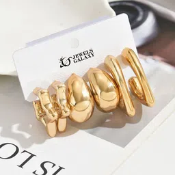 Jewels Galaxy Contemporary Half Hoop Earrings-20