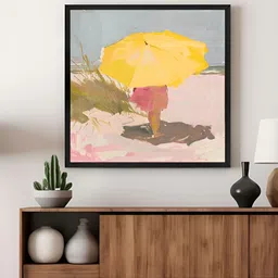 999Store Yellow & Pink Umbrella Child Beach Canvas Wall Art-image-83