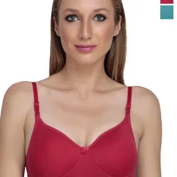 Liigne Pack Of 2 Full Coverage Non Padded Cut And Sew T-shirt Bra With All Day Comfort-image-65