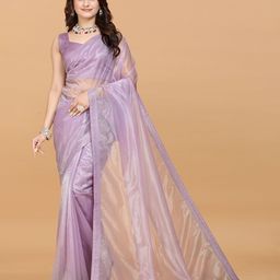 Zeekha Embellished Beads and Stones Net Heavy Work Saree-14