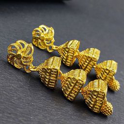 Saizen Gold-Plated Dome Shaped Jhumkas-image-61