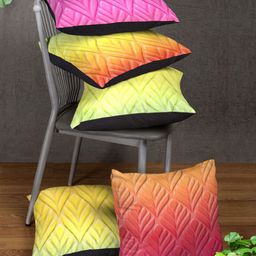 HOUZZCODE Multicoloured Set of 5 Ethnic Motifs Square Cushion Covers image 1