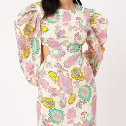 DressBerry Playful Femi Power Shoulders Cut-Out Indie Printed Sheath Mini Dress-picture-22