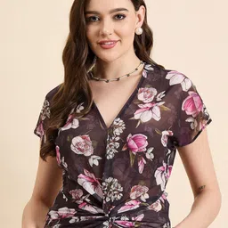 Mast & Harbour Floral Print Twisted Top-picture-19
