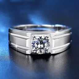 MEENAZ Men Silver-Plated American Diamond Studded Adjustable Finger Ring-picture-26
