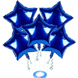 JOHRA (Pack of 5) 18 Inch Blue Star Shaped Foil Balloon With Ribbon / Star Shape Balloons for Decoration / Birthday Balloons for Decoration - Blue-image-95