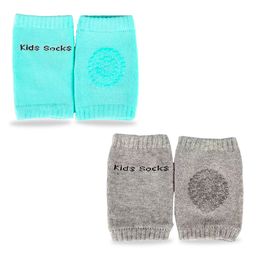 Chinmay Kids Knee Pads with Anti-Slip Padded Stretchable Elastic Cotton Soft Comfortable Pack of 2 - Green & Grey-11