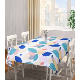 Arrabi Pink Leaf Cotton Blend 6 SEATER Table Cover ARTC-1407-Pink-image-61