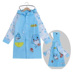 Babyhug Full Sleeves Hooded Raincoat Dolphin Print - Blue-image-17