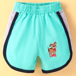 Tango Single Jersey Knit Knee length Shorts With Puppy Print - Green-picture-12