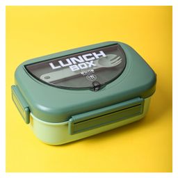 VONCASA Fresh Green Lunch Set: 1 Spoon, 1 Fork & 1 Box-0