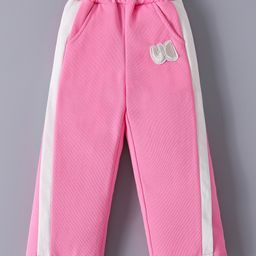 Mark & Mia Cotton Full Length Trouser with Embroidered Patch - Pink-image-21