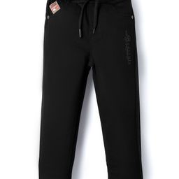 Olio Kids Cotton Woven Full Length Solid Trouser - Navy Blue-picture-37