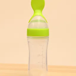 Badal Kidz Soft Silicone Squeezy BPA Free Spoon Bottle For Babies- Green-picture-3