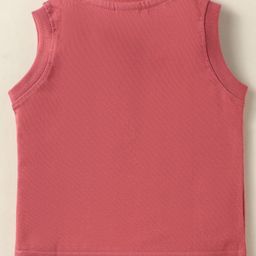 Zero Sinker Knit Sleeveless Vest With Surf Up Text Print - Red image 2