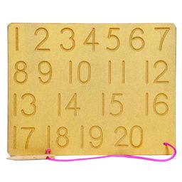 New Pinch ABC Alphabets and 1 to 20 Number Wooden Tracing Board with Dummy Pencil Combo(Brown) image 2