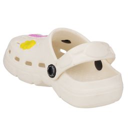 Yellow Bee Solid Clogs With Unicorn & Cloud Charms - White image 4