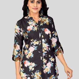 Saree Swarg Mandarin Collar Printed Tunic-image-58