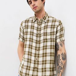 SPYKAR Men Spread Collar Tartan Checked Casual Shirt-image-84