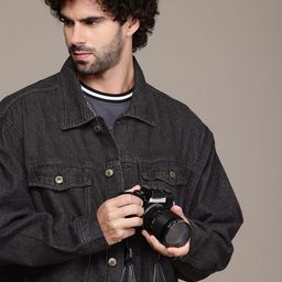 The Roadster Life Co. Oversized Pure Cotton Denim Trucker Jacket-image-73