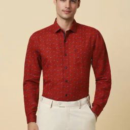 Allen Solly Red Slim Fit Printed Shirt-image-40