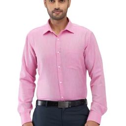 Park Avenue Violet Slim Fit Self Pattern Shirt-image-12