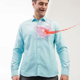TURMS Turquoise Cotton Tailored Fit Solid Formal Shirt-picture-1