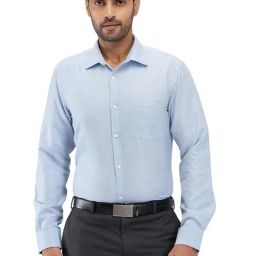 Park Avenue Blue Slim Fit Self Pattern Shirt-image-39