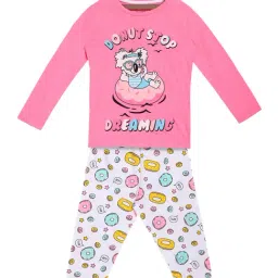 Lazy Shark Kids Pink & White Printed Top with Pants-image-30