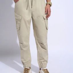 People By Pantaloons White Regular Fit Joggers-image-74