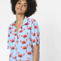 Only Light Blue Printed Shirt-image-98